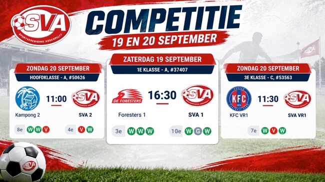Start competitie SVA-seniorenselecties