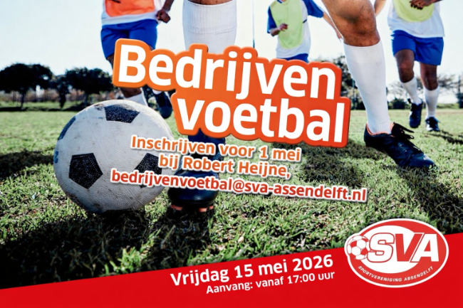 Doe mee met het SVA Bedrijvenvoetbaltoernooi 2026!