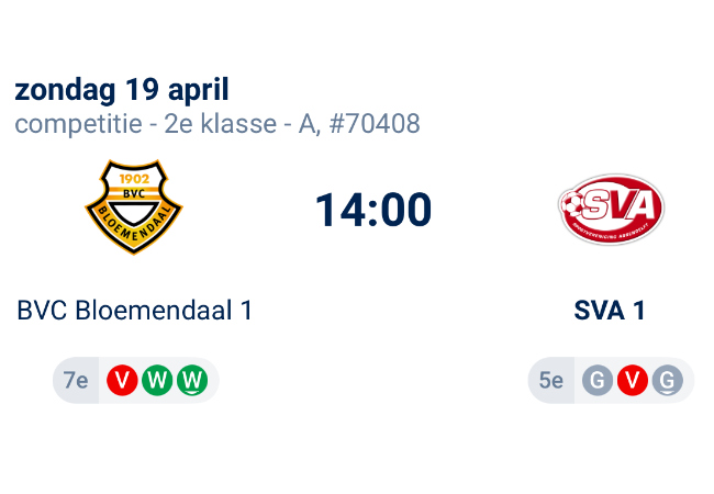 SVA 1 naar Bloemendaal