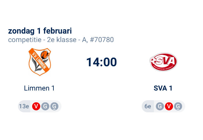SVA 1 uit tegen Limmen 1
