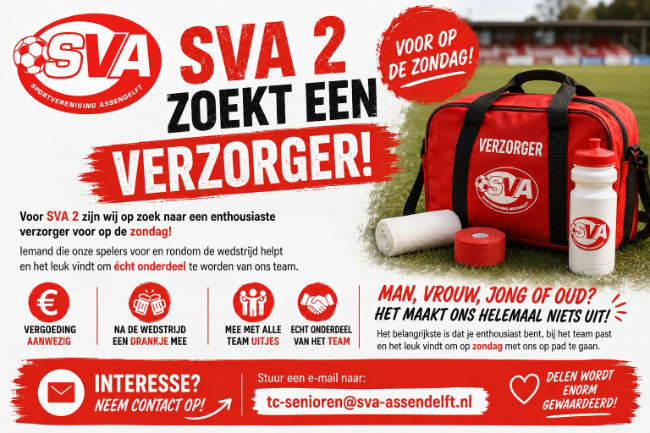 SVA 2 zoekt versterking… naast het veld!