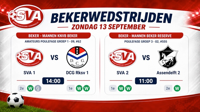 Laatste bekerzondag: 3 thuiswedstrijden