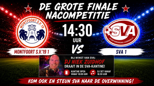 Bij winst feest in kantine met DJ